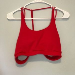Red sports bra